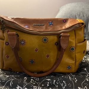 Desigual Leather Embroidered Purse
